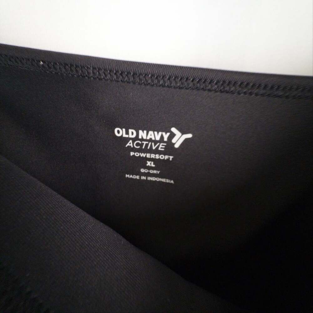 Old Navy Powersoft High-Rise Go-Dry Shorts XL Black Activewear